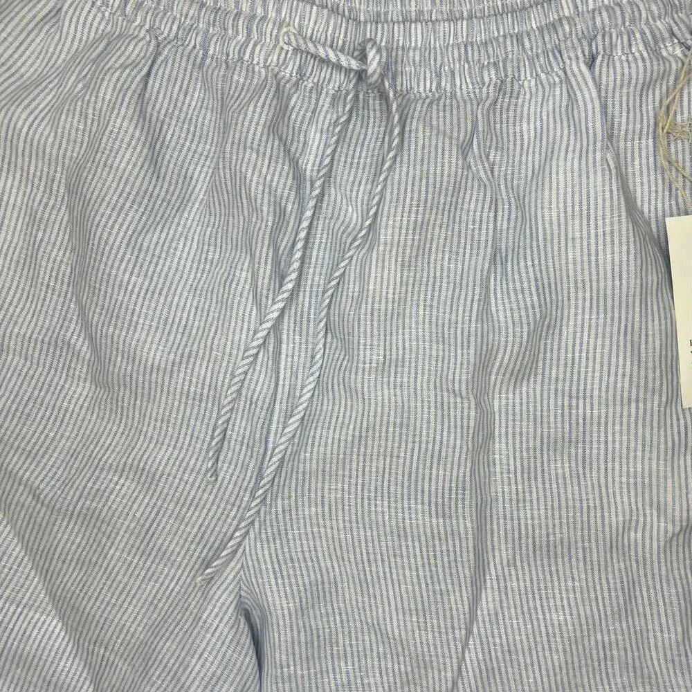Haven well within blue striped linen shorts new with tag pull on high waist